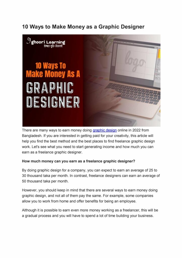 Proven ways to earn from graphic design services